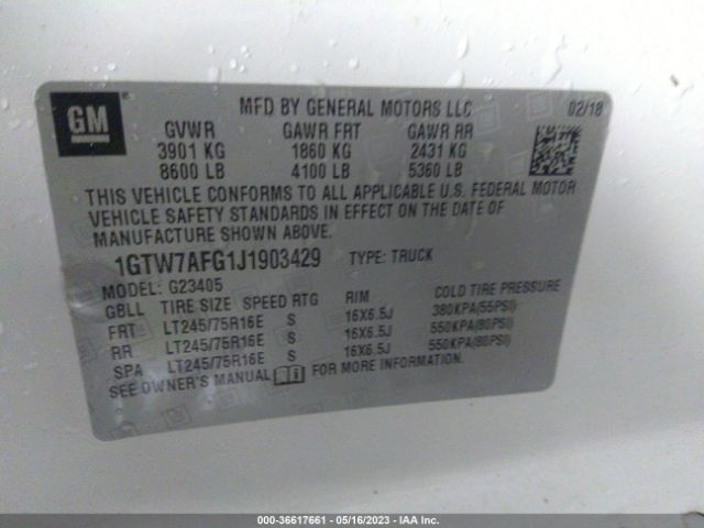 1GTW7AFG1J1903429 GMC SAVANA CARGO VAN