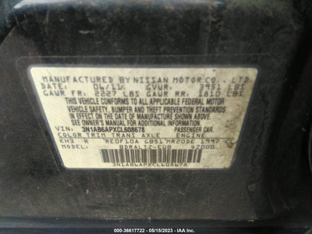 2012 NISSAN SENTRA 2.0 S VIN: 3N1AB6APXCL608678