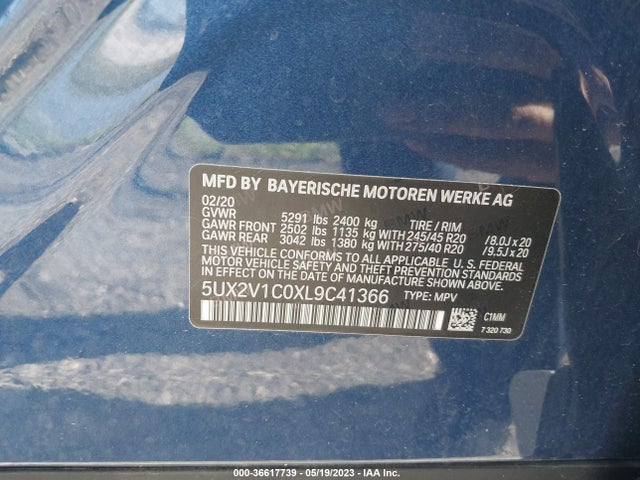 2020 BMW X4, VIN: 5UX2V1C0XL9C41366