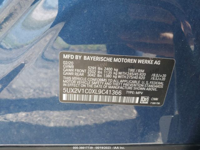5UX2V1C0XL9C41366 BMW X4 Xdrive30i