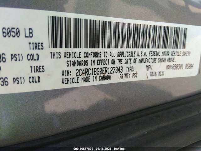 2C4RC1BG0ER127343 Chrysler Town & Country Touring