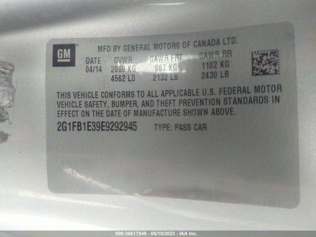 Chevrolet CAMARO LT 2014 2G1FB1E39E9292945 Image 9