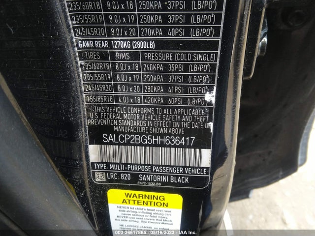 Land Rover gtdi lev3 sulev30 2017 SALCP2BG5HH636417 Image 32