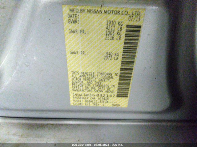 1N4AL3AP2FN892147 Nissan ALTIMA 2.5