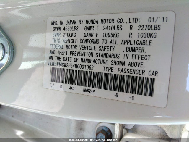 2011 ACURA TSX SPORT WAGON VIN: JH4CW2H54BC001062
