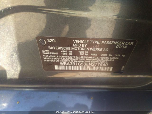 WBA3B1G53ENS77540 BMW 3 Series 320i