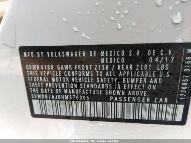 3VWDB7AJ0HM376005 Volkswagen Jetta 1.4t Se