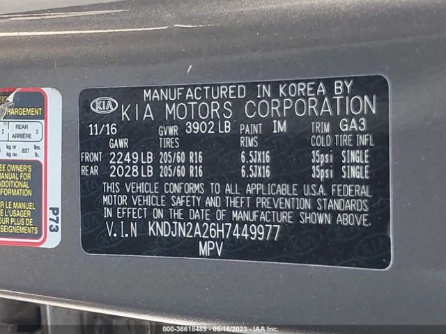 KNDJN2A26H7449977 KIA Soul Base