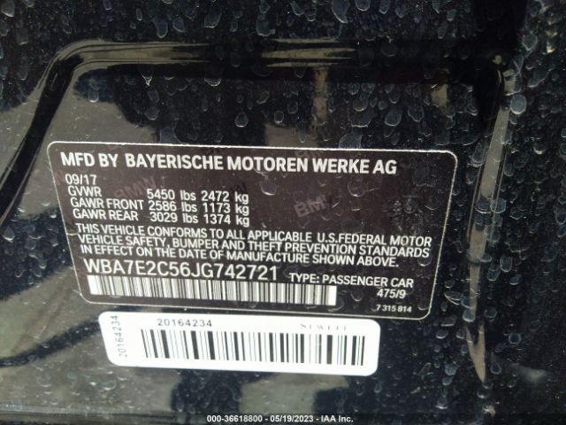 WBA7E2C56JG742721 BMW 7 Series 740i