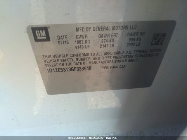 Chevrolet MALIBU LT 2016 1G1ZE5ST8GF338940 Image 14