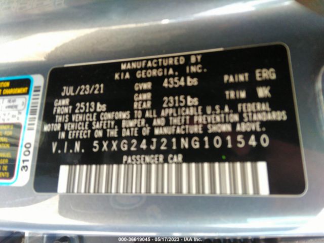 5XXG24J21NG101540 KIA K5 LX