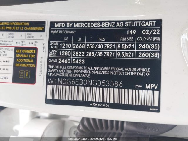 W1N0G6EB0NG053586 Mercedes-Benz Glc Amg Glc 43