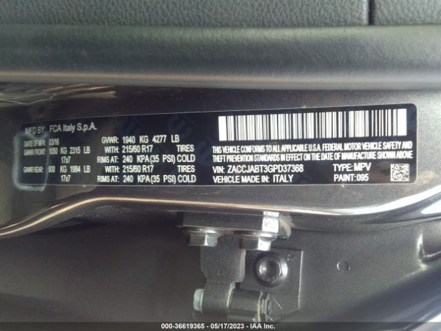ZACCJABT3GPD37368 Jeep Renegade Latitude