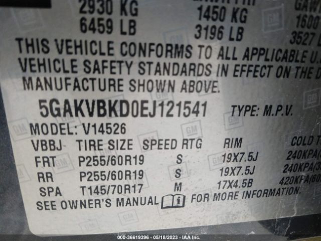 5GAKVBKD0EJ121541 Buick Enclave Leather