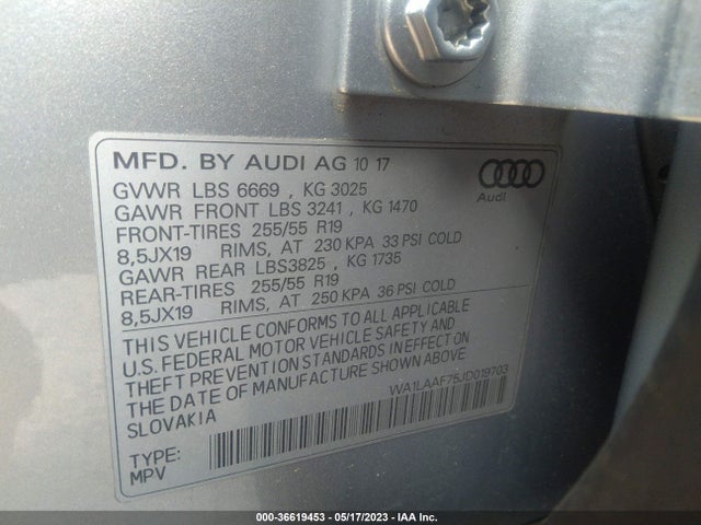 WA1LAAF75JD019703 Audi Q7 Premium Plus