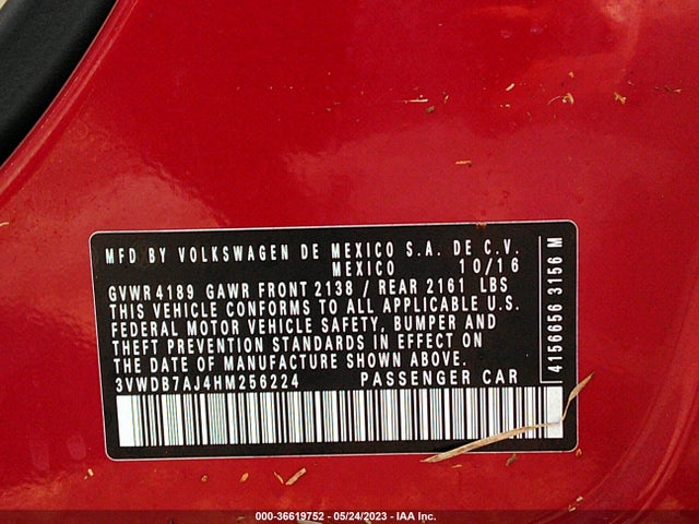 3VWDB7AJ4HM256224 Volkswagen Jetta 1.4t Se