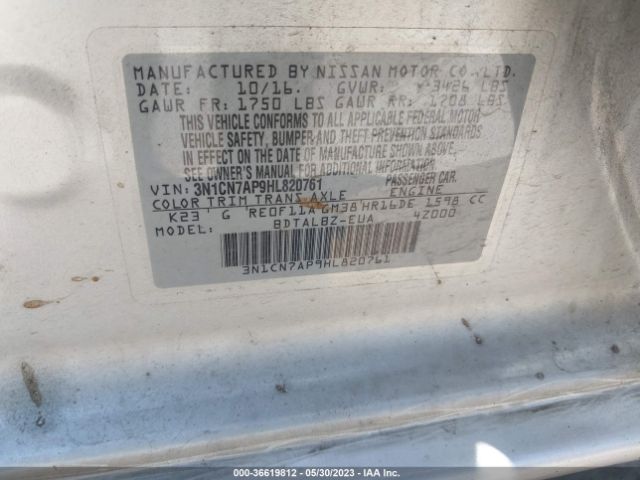3N1CN7AP9HL820761 Nissan Versa Sedan Sv