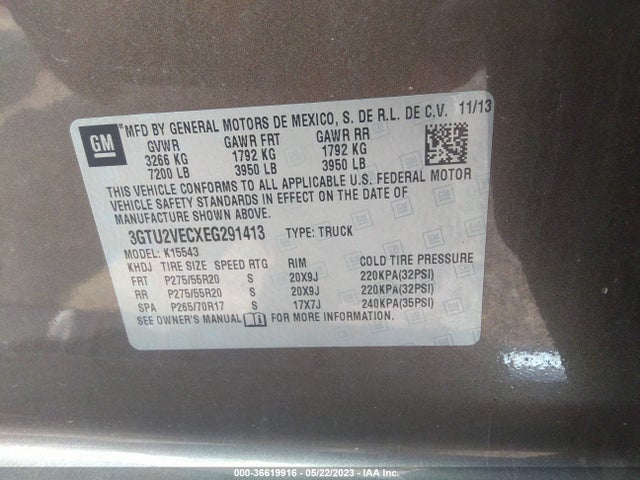 GMC Sierra 1500 Slt 2014 3GTU2VECXEG291413 Image 9