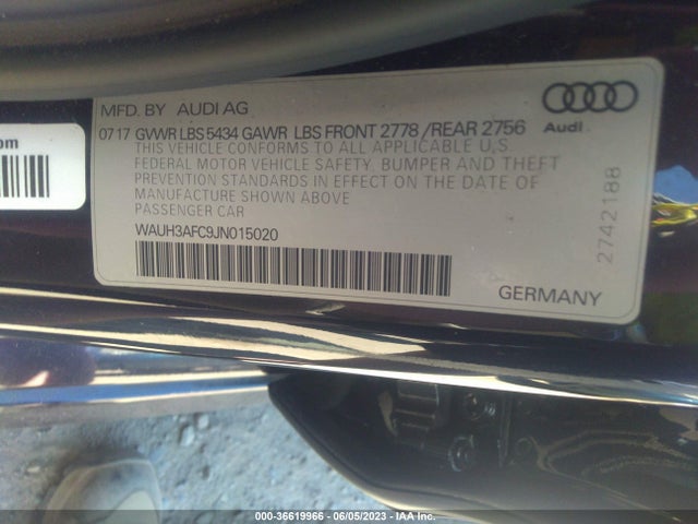 WAUH3AFC9JN015020 Audi A6 Prestige