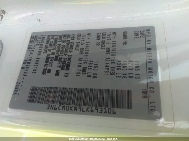 Nissan Nv200 Compact Cargo Sv 2020 3N6CM0KN9LK693106 Image 10