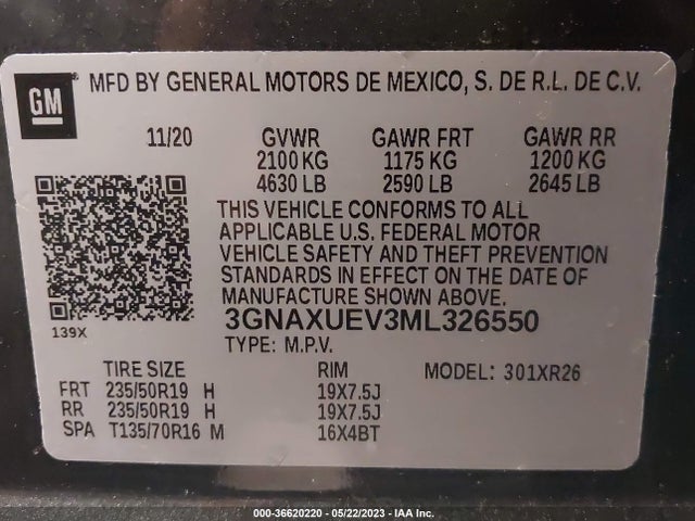 Chevrolet EQUINOX LT 2021 3GNAXUEV3ML326550 Image 9
