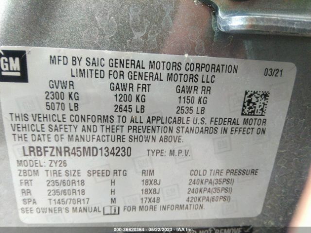 LRBFZNR45MD134230 Buick Envision Essence