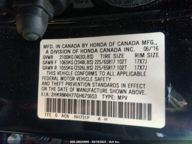 Honda Cr-v Ex-l 2016 2HKRM4H77GH675653 Image 9
