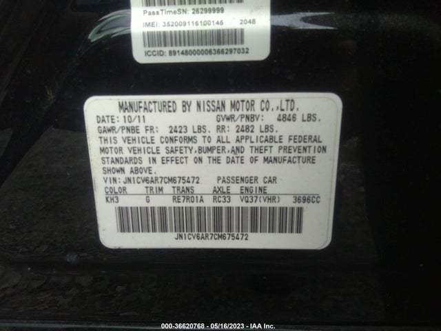 Aukcja sprzedaży 2012 Infiniti G37 Sedan X, vin: JN1CV6AR7CM675472, numer aukcji: 36620768