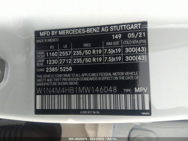 W1N4M4HB1MW146048 Mercedes-Benz Glb Glb 250