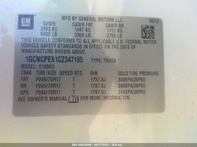 2012 CHEVROLET SILVERADO 1500 1GCNCPEX1CZ347185 Photo 8