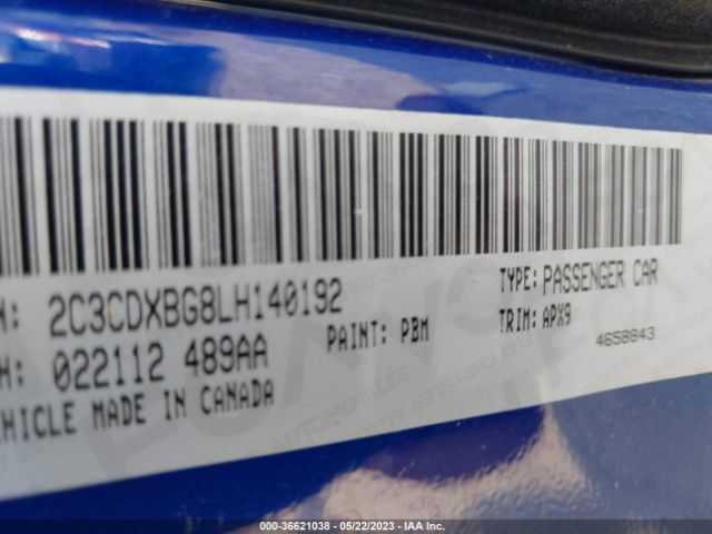 2C3CDXBG8LH140192 Dodge Charger Sxt