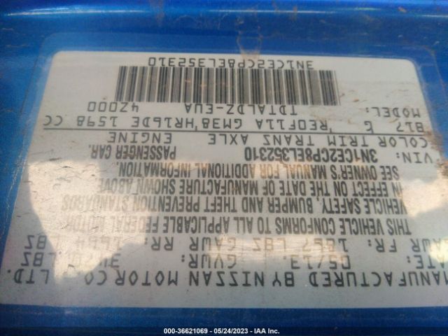 3N1CE2CP8EL352310 Nissan Versa Note Sv