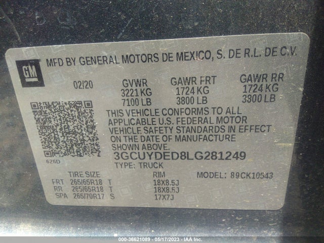 Chevrolet Silverado 1500 Lt 2020 3GCUYDED8LG281249 Image 9