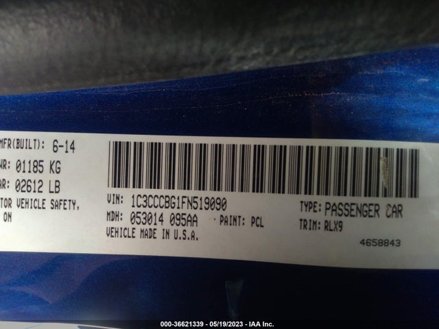 1C3CCCBG1FN519090 Chrysler 200 S