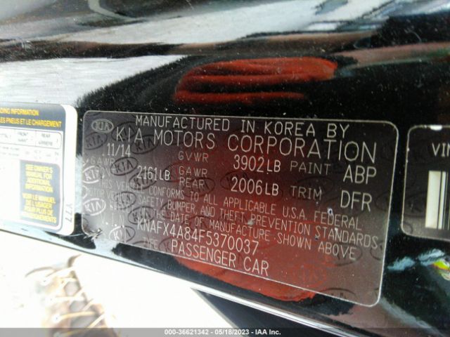 KNAFX4A84F5370037 KIA FORTE EX