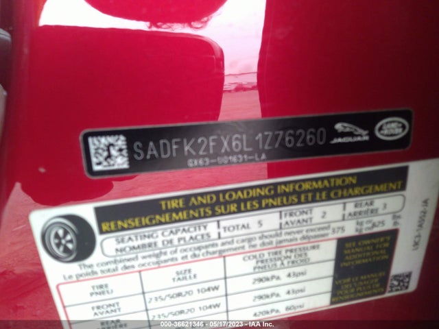 2020 Jaguar E-PACE, VIN: SADFK2FX6L1Z76260