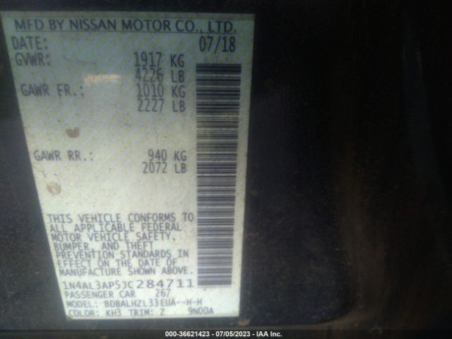1N4AL3AP5JC284711 Nissan Altima 2.5 Sr