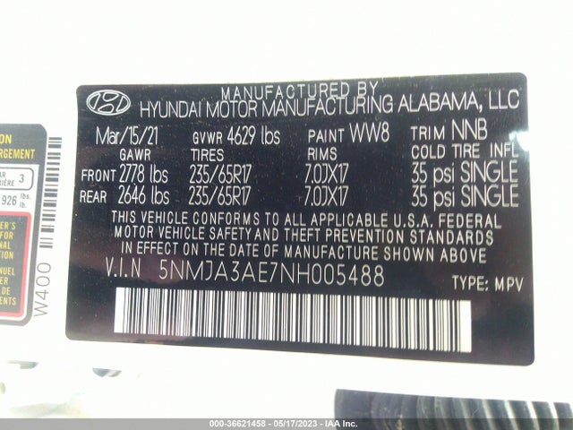 Hyundai TUCSON SE 2022 5NMJA3AE7NH005488 Image 9