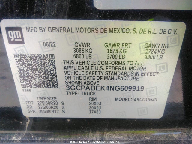 Chevrolet Silverado 1500 Custom 2022 3GCPABEK4NG609919 Image 9