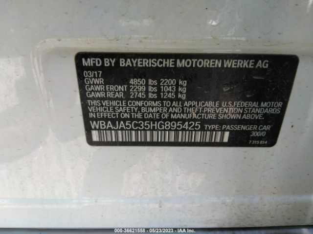 WBAJA5C35HG895425 BMW 5 Series 530i