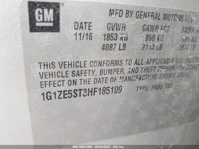 Chevrolet MALIBU LT 2017 1G1ZE5ST3HF185109 Image 9