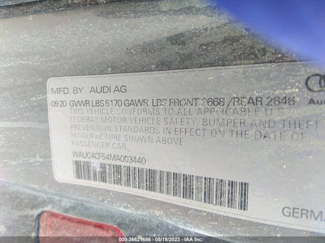 WAUC4CF54MA003440 Audi S5 Sportback Premium Plus