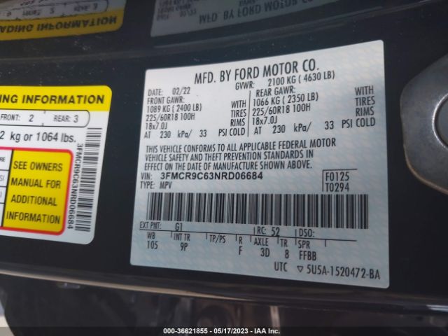 3FMCR9C63NRD06684 Ford Bronco Sport Outer Banks