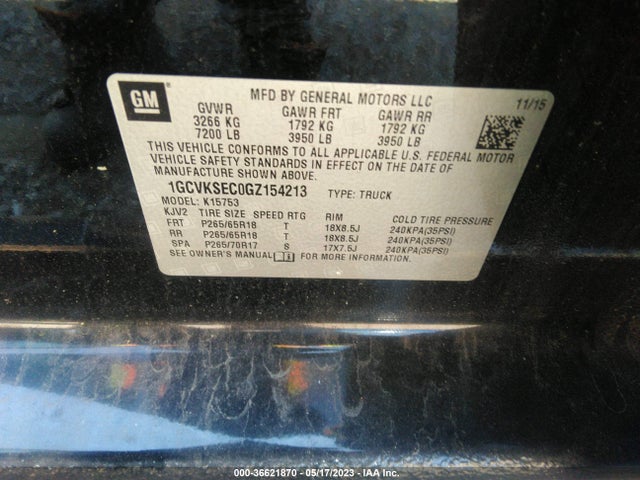 Chevrolet Silverado 1500 Ltz 2016 1GCVKSEC0GZ154213 Image 10