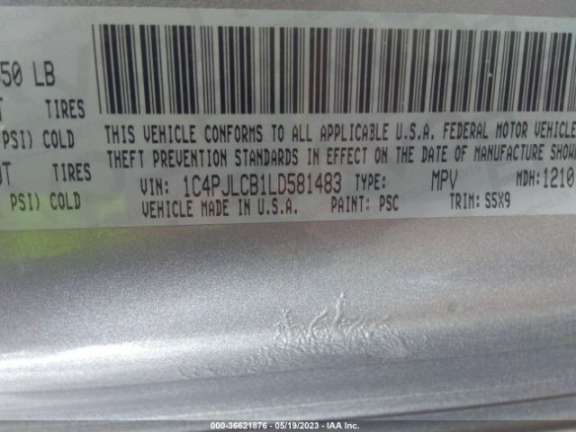 1C4PJLCB1LD581483 Jeep Cherokee Latitude
