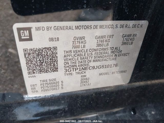 3GTP1NEC9JG510176 GMC Sierra 1500 Slt