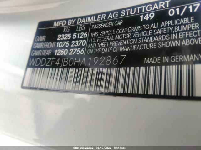 WDDZF4JB0HA192867 Mercedes-Benz E-class E 300