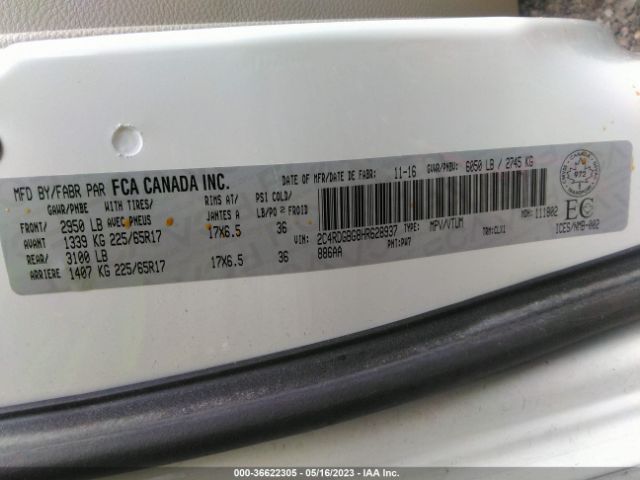 2C4RDGBG8HR628937 Dodge Grand Caravan Sxt Premium Plus