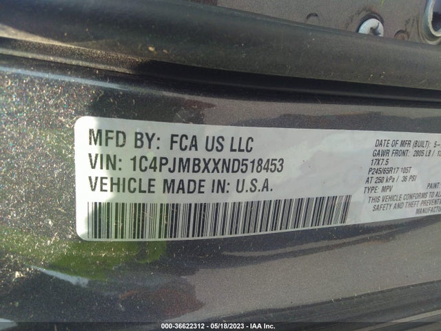 1C4PJMBXXND518453 Jeep Cherokee Trailhawk
