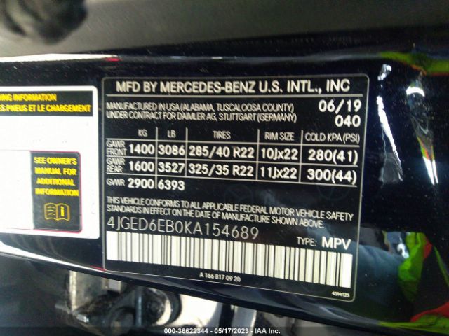4JGED6EB0KA154689 Mercedes-Benz Gle Amg Gle 43